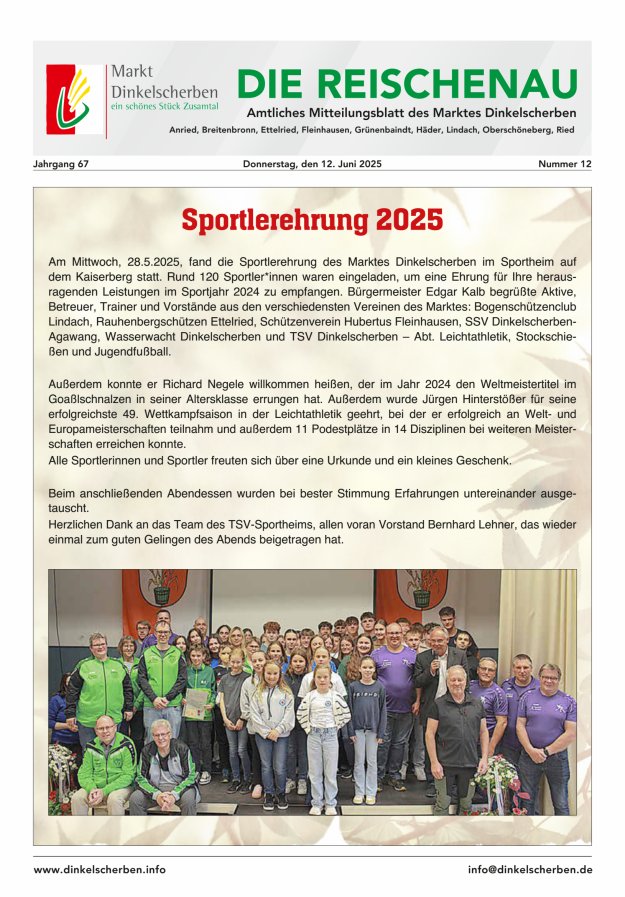 Die Reischenau Titelblatt 12/2025