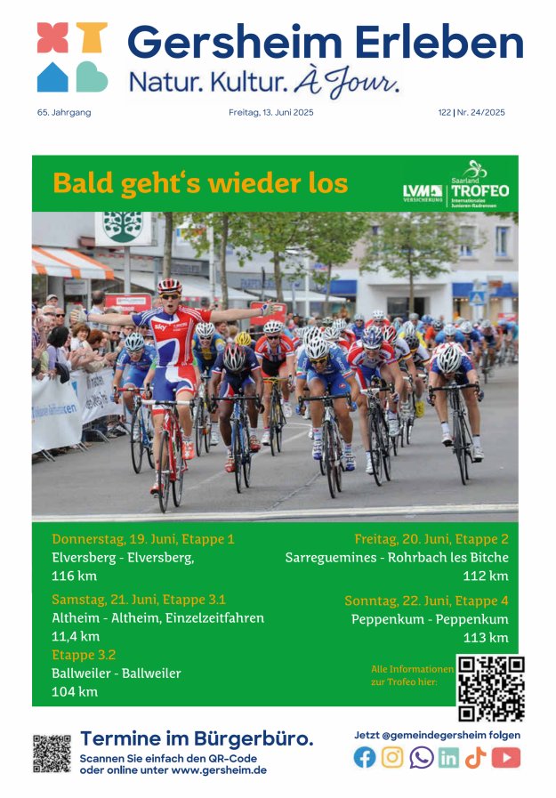 Bekanntmachungsblatt der Gemeinde Gersheim Titelblatt 24/2025