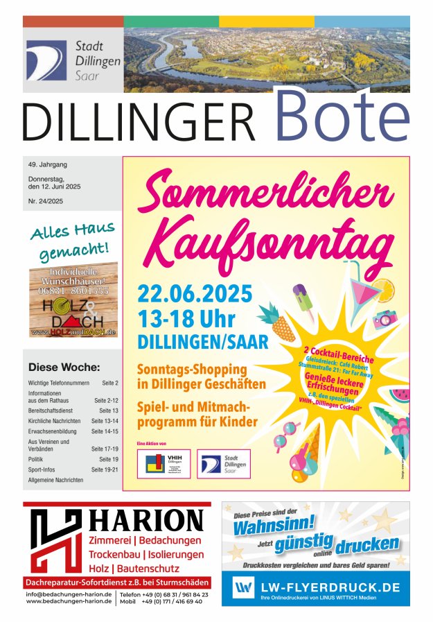 Dillinger Bote Titelblatt 24/2025