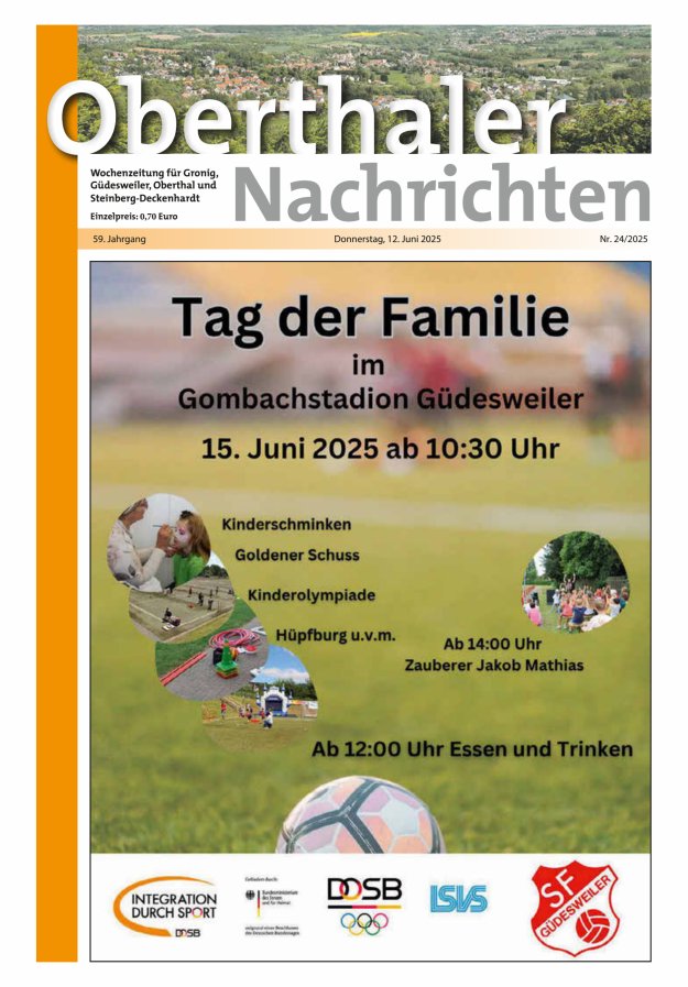 Oberthaler Nachrichten Titelblatt 24/2025