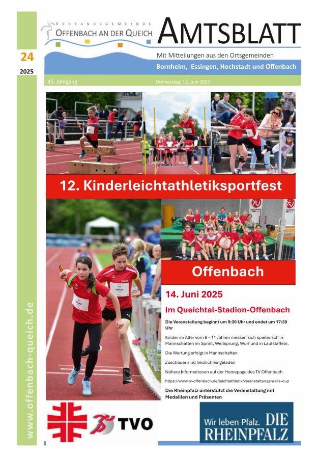 Amtsblatt VG Offenbach an der Queich Titelblatt 24/2025