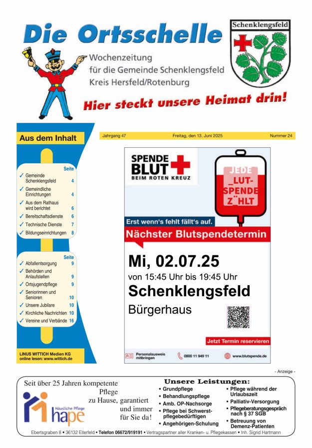 Die Ortsschelle Titelblatt 24/2025