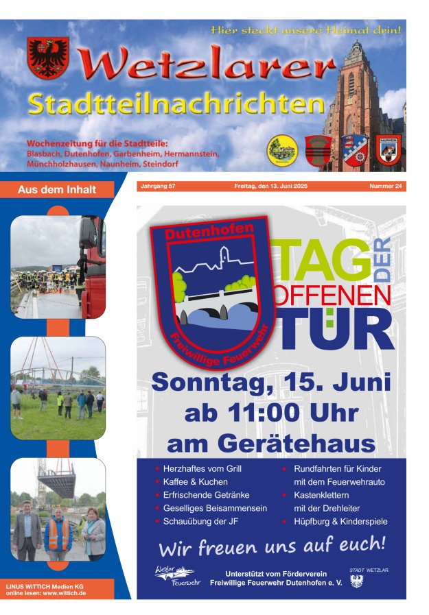 Wetzlarer Stadtteilnachrichten Titelblatt 24/2025