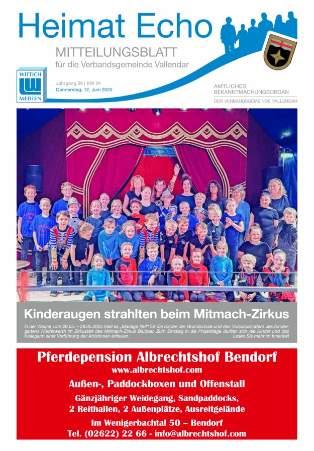 Heimat-Echo - Heimat- und Bürgerzeitung Verbandsgemeinde Vallendar Titelblatt 24/2025