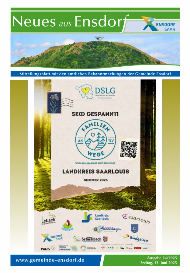 Neues aus Ensdorf Titelblatt 24/2025