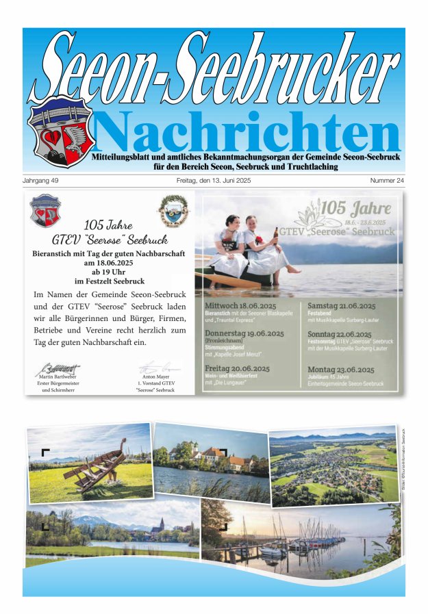 Seeon-Seebrucker Nachrichten Titelblatt 24/2025