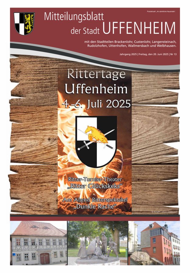 Mitteilungsblatt der Stadt Uffenheim Titelblatt 13/2025