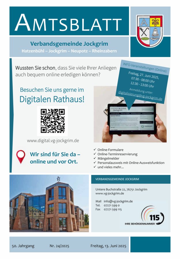 Amtsblatt VG Jockgrim Titelblatt 24/2025