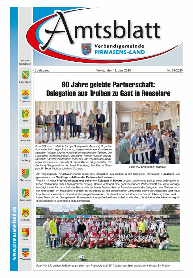 Amtsblatt VG Pirmasens-Land Titelblatt 24/2025