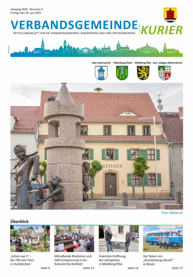 Verbandsgemeindekurier - Mitteilungsblatt für die Verbandsgemeinde Liebenwerda Titelblatt 06/2025