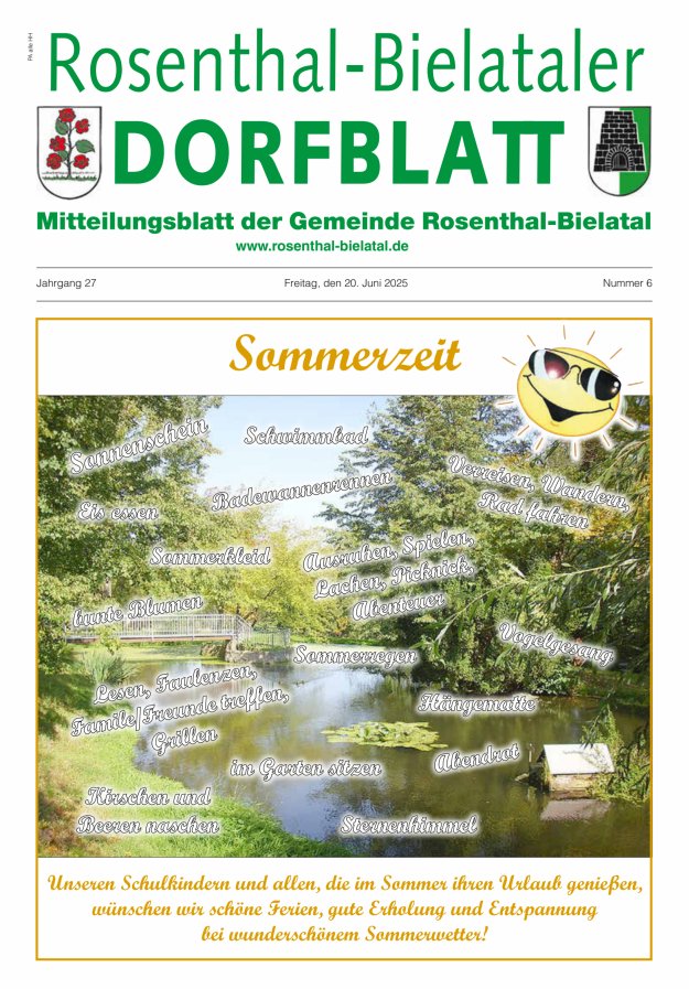 Rosenthal-Bielataler Dorfblatt Titelblatt 06/2025