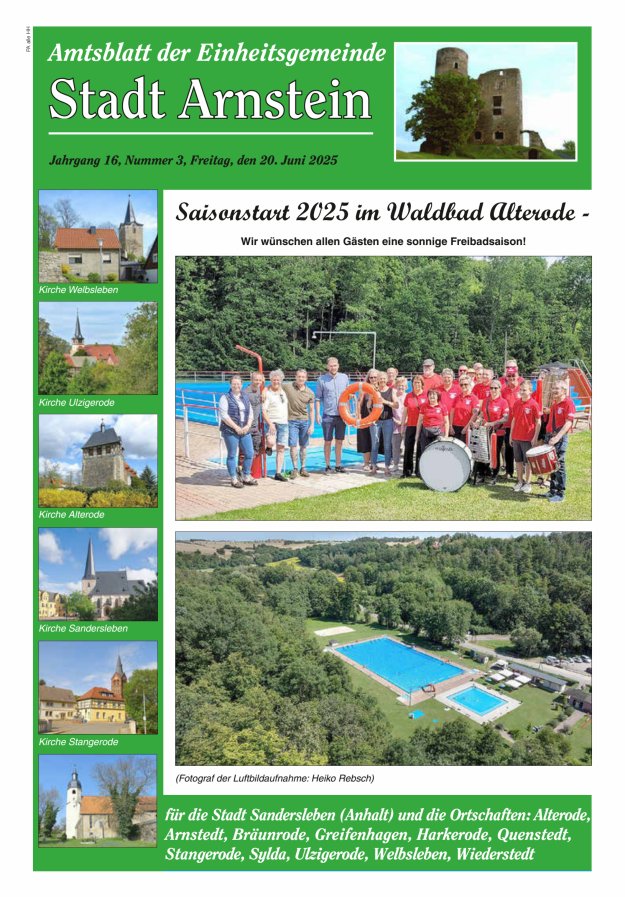 Amtsblatt der Einheitsgemeinde Stadt Arnstein Titelblatt 03/2025