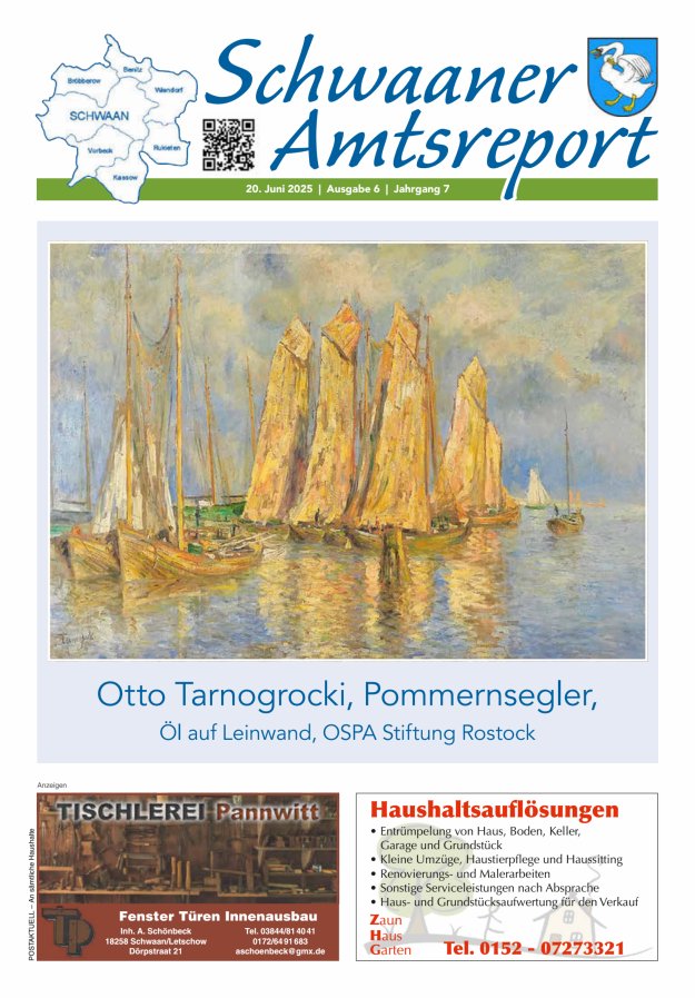 Schwaaner Amtsreport Titelblatt 06/2025