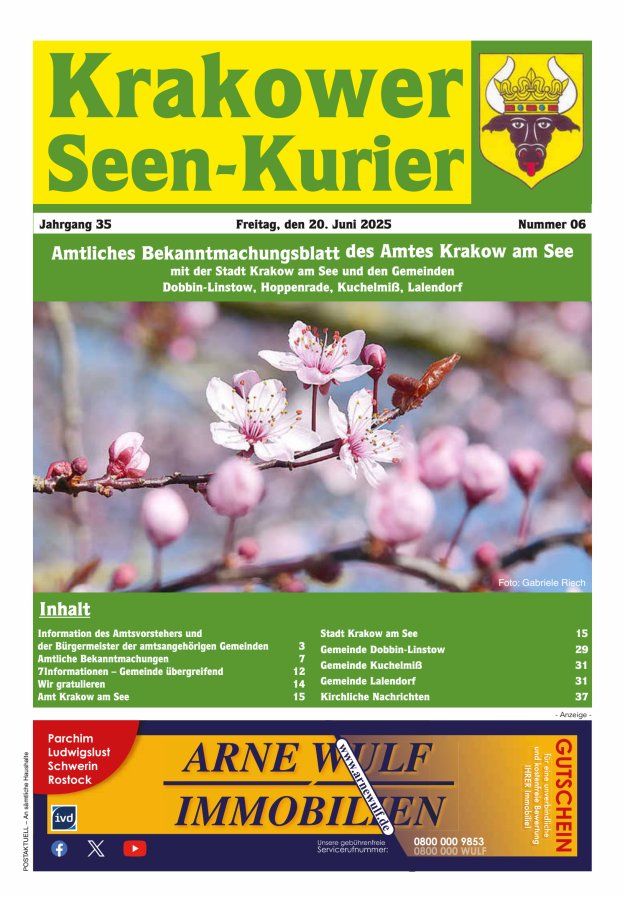 Krakower Seen-Kurier Titelblatt 06/2025