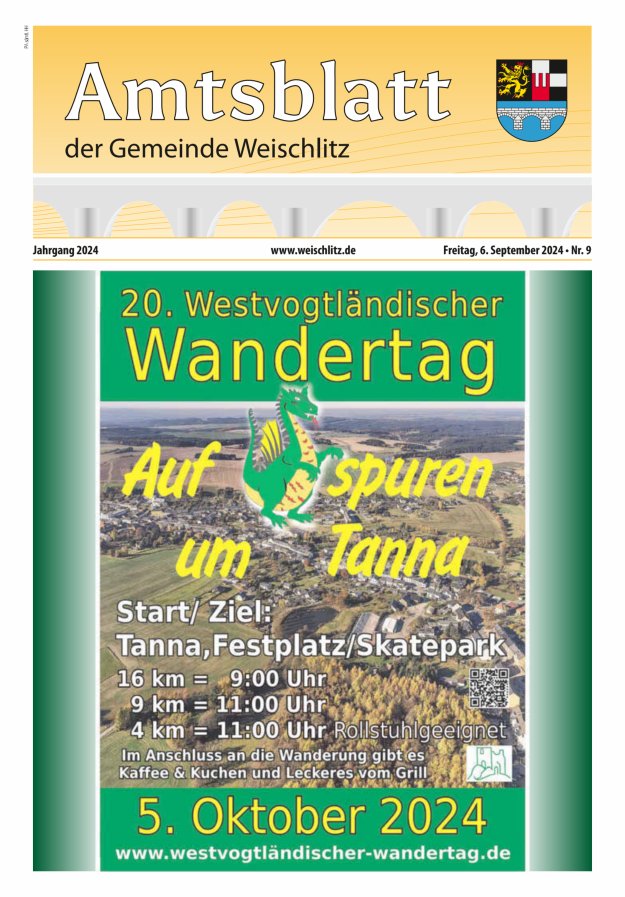 Amtsblatt der Gemeinde Weischlitz Titelblatt 09/2024