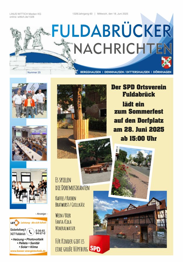 Fuldabrücker Nachrichten Titelblatt 25/2025