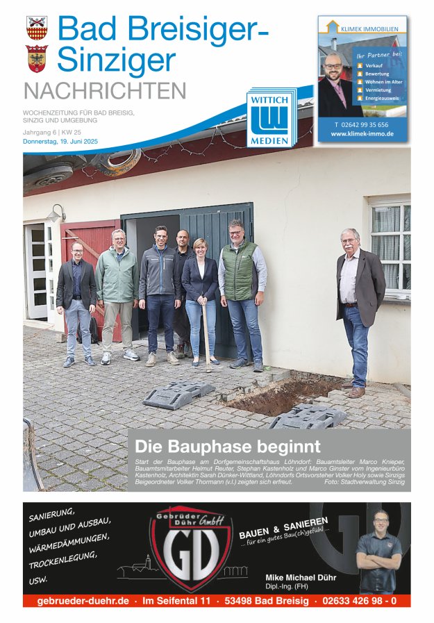 Bad Breisiger-Sinziger Nachrichten Titelblatt 25/2025