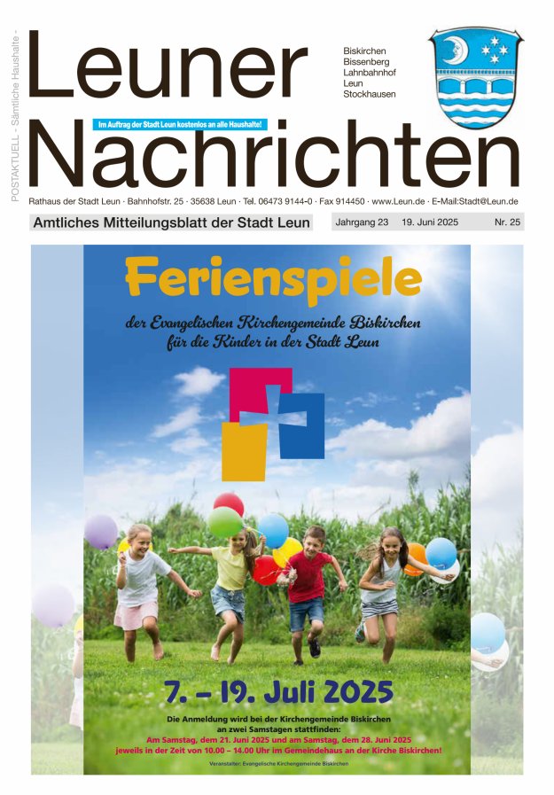 Leuner Nachrichten Titelblatt 25/2025