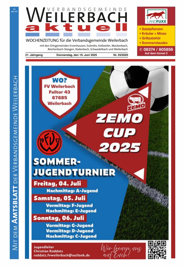 Verbandsgemeinde Weilerbach aktuell Titelblatt 25/2025