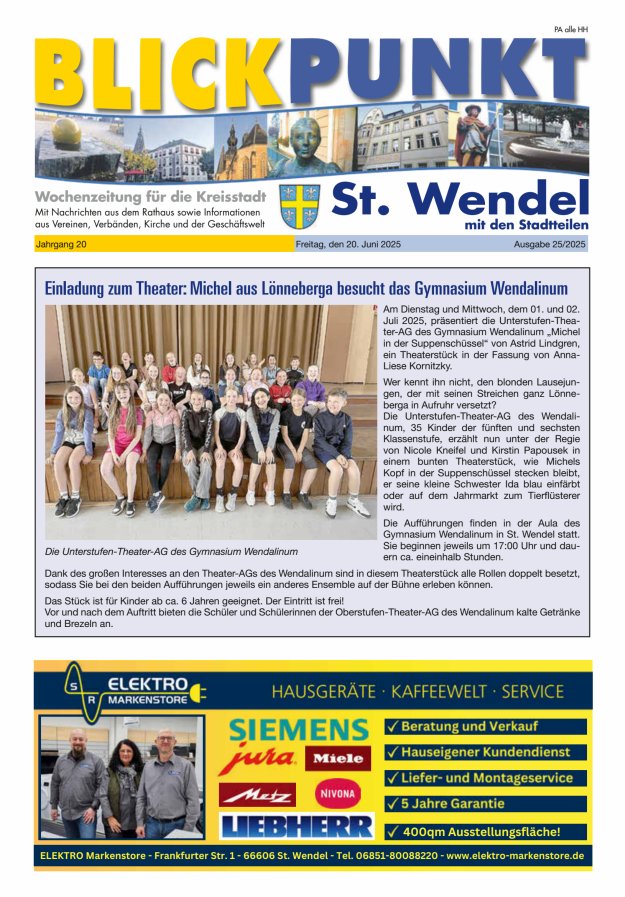 Blickpunkt St Wendel Titelblatt 25/2025