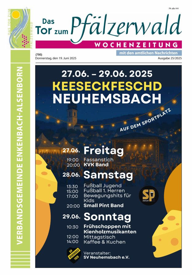 Das Tor zum Pfälzer Wald - VG Enkenbach-Alsenborn Titelblatt 25/2025