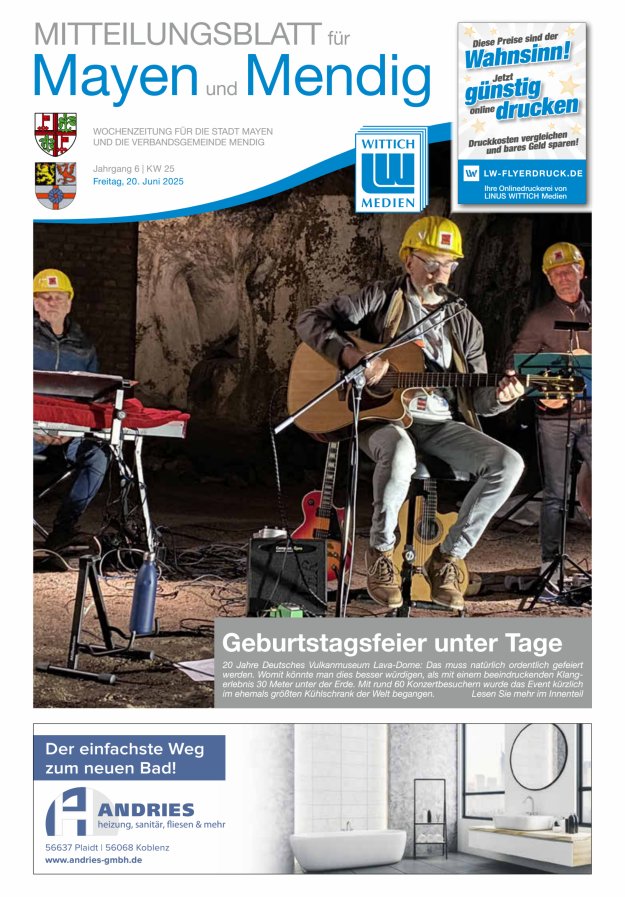 Mitteilungsblatt für Mayen und Mendig Titelblatt 25/2025
