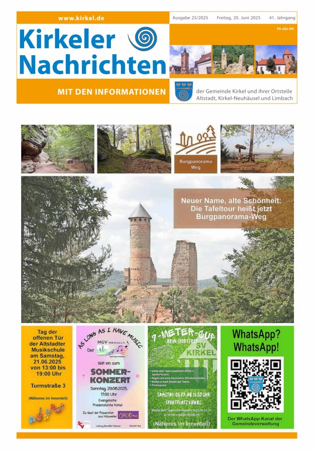 Kirkeler Nachrichten Titelblatt 25/2025