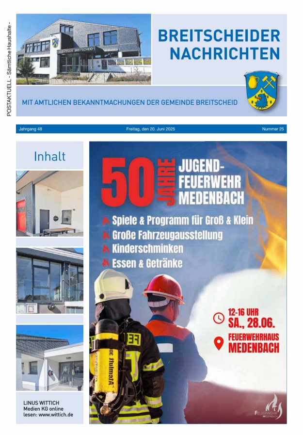 Breitscheider Nachrichten Titelblatt 25/2025