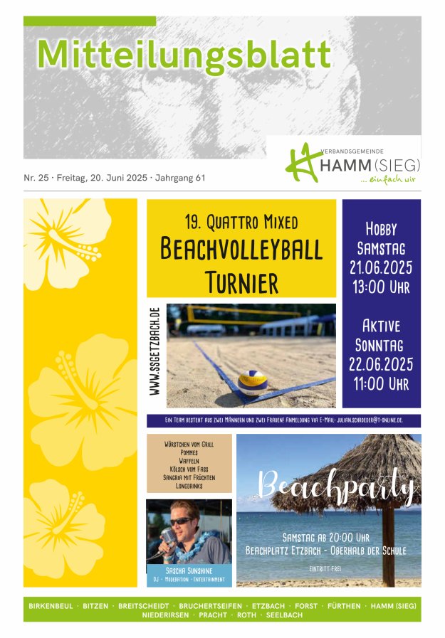 Mitteilungsblatt Hamm (Sieg) Titelblatt 25/2025