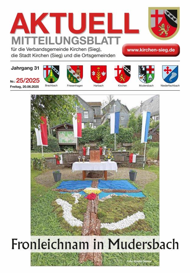 Aktuell - Mitteilungsblatt für die VG Kirchen (Sieg) Titelblatt 25/2025