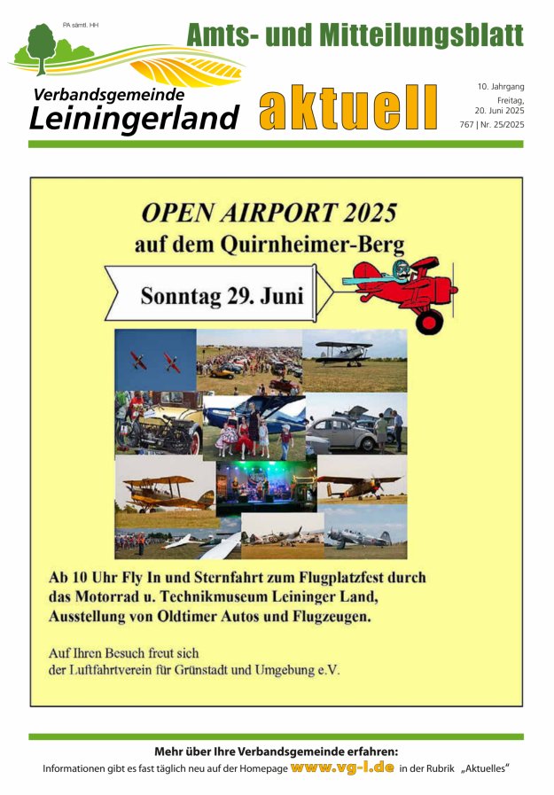 VG Leiningerland aktuell Titelblatt 25/2025