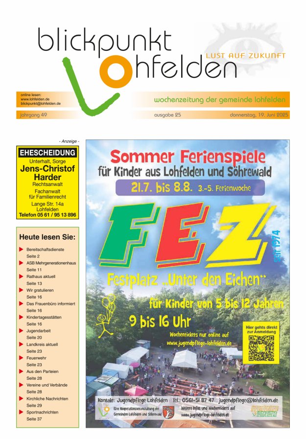 Blickpunkt Lohfelden Titelblatt 25/2025