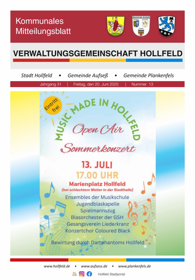 MB der Verwaltungsgemeinschaft Hollfeld  Titelblatt 13/2025