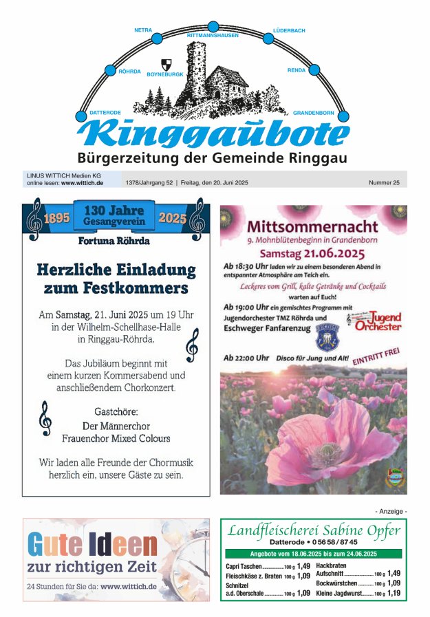 Ringgaubote Titelblatt 25/2025