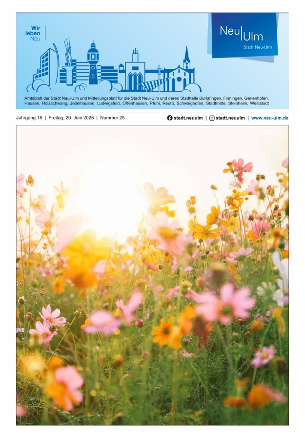 Amtsblatt der Stadt Neu-Ulm und Mitteilungsblatt für die Stadt Neu-Ulm Titelblatt 25/2025