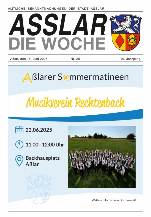 Asslar - Die Woche Titelblatt 25/2025