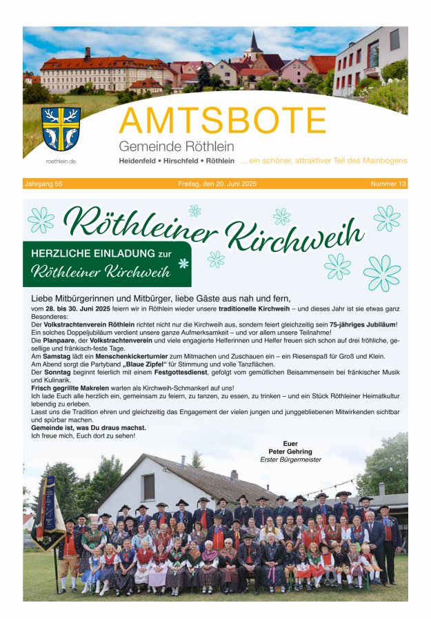 Amtsbote der Großgemeinde Röthlein Titelblatt 13/2025