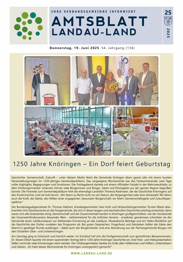 Amtsblatt VG Landau-Land Titelblatt 25/2025
