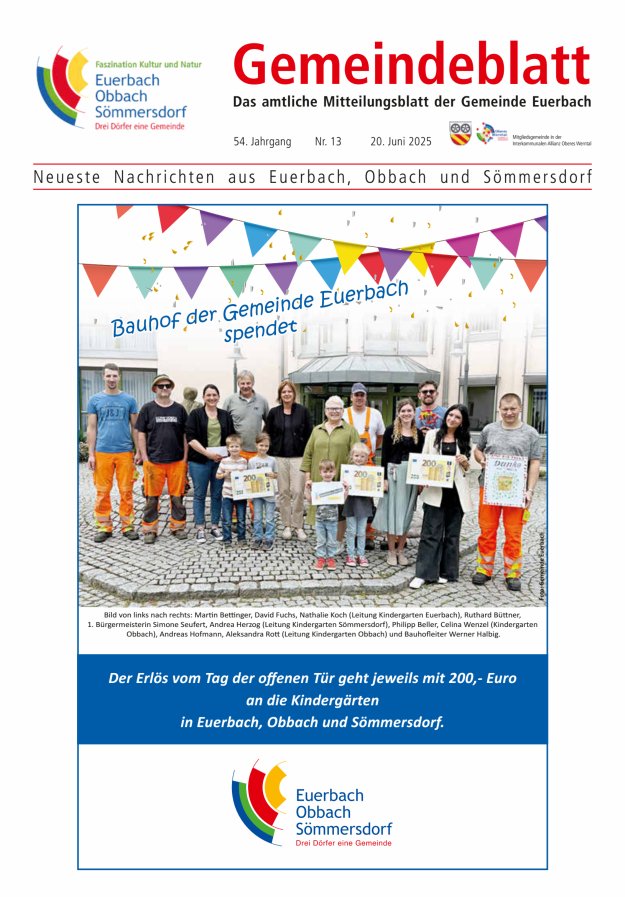 Gemeindeblatt der Gemeinde Euerbach Titelblatt 13/2025