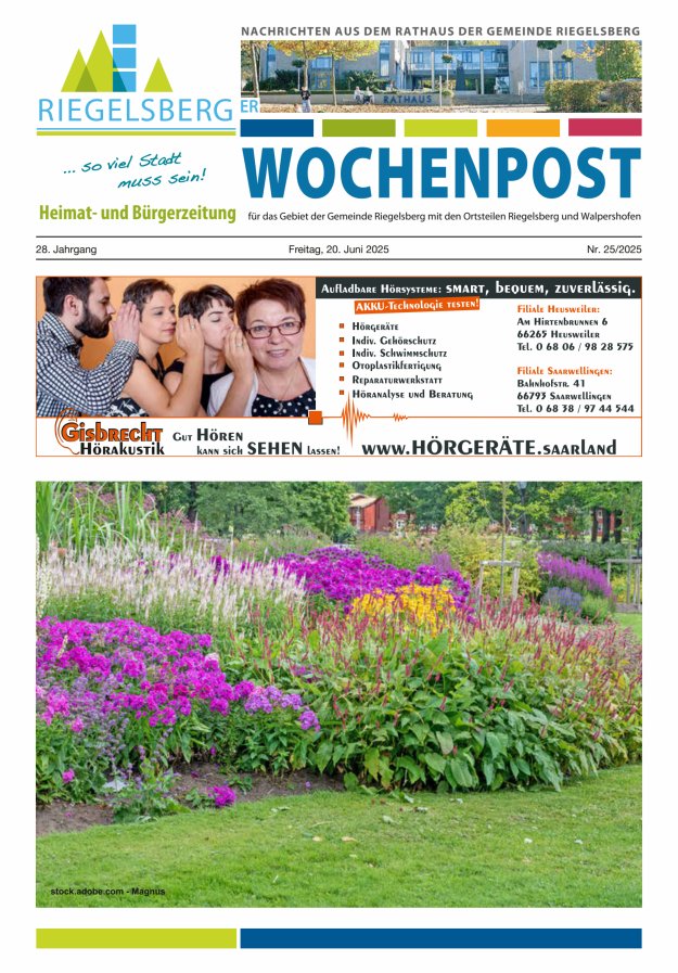 Riegelsberger Wochenpost Titelblatt 25/2025