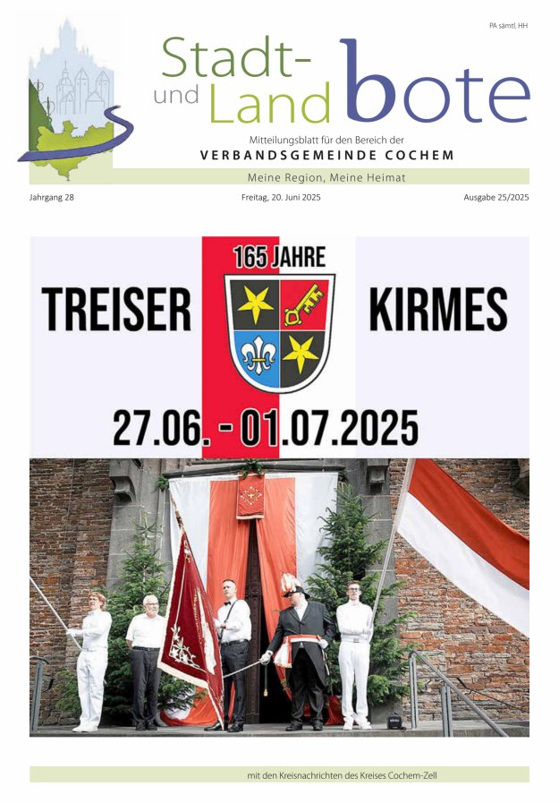 Stadt- und Landbote VG Cochem Titelblatt 25/2025