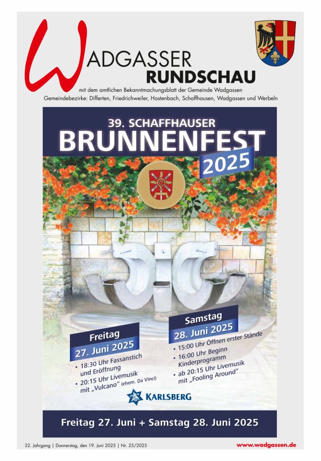 Wadgasser Rundschau Titelblatt 25/2025