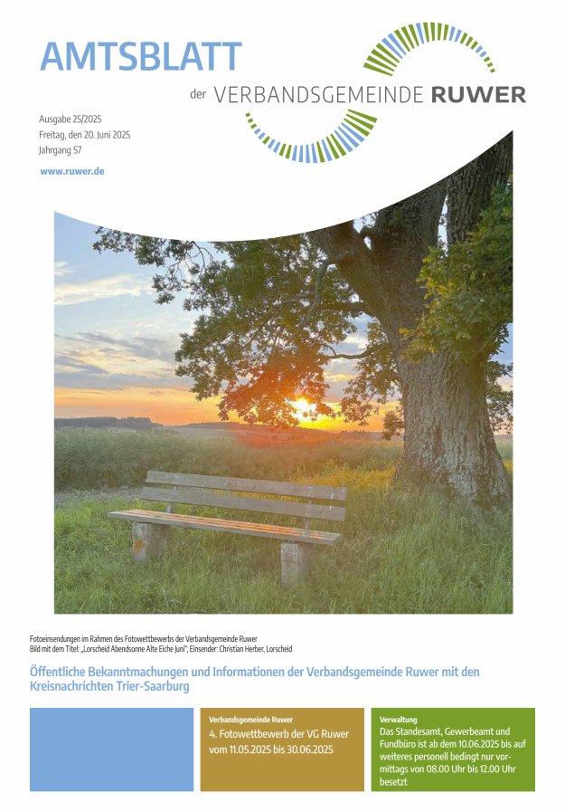 Amtsblatt VG Ruwer Titelblatt 25/2025