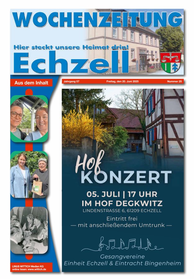 Wochenzeitung für die Gemeinde Echzell Titelblatt 25/2025