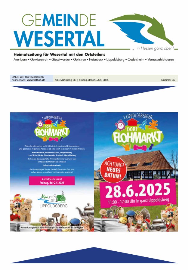Wesertal Titelblatt 25/2025