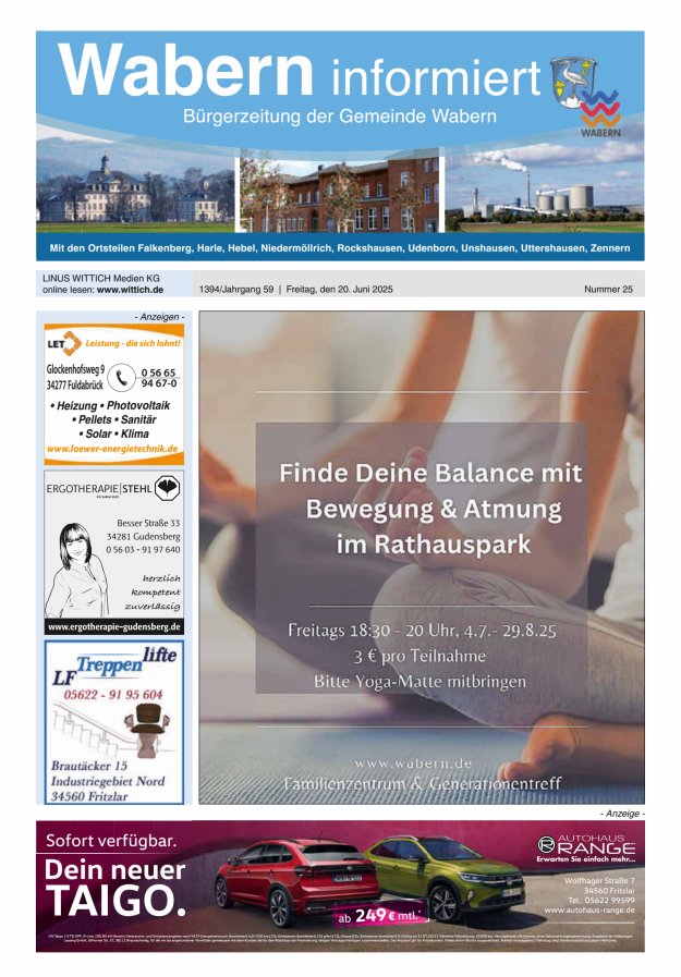 Wabern informiert Titelblatt 25/2025