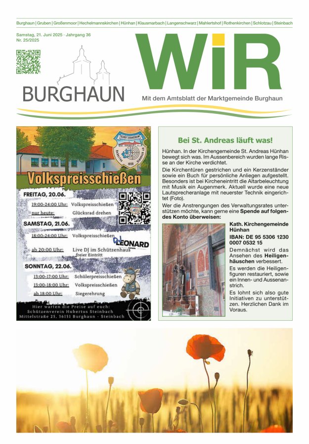 WIR - mit Amtsblatt der Marktgemeinde Burghaun Titelblatt 25/2025