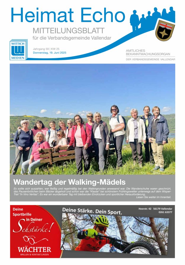 Heimat-Echo - Heimat- und Bürgerzeitung Verbandsgemeinde Vallendar Titelblatt 25/2025