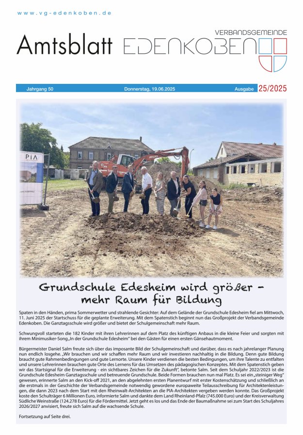 Amtsblatt VG Edenkoben Titelblatt 25/2025