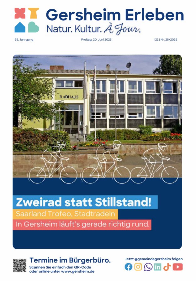 Bekanntmachungsblatt der Gemeinde Gersheim Titelblatt 25/2025